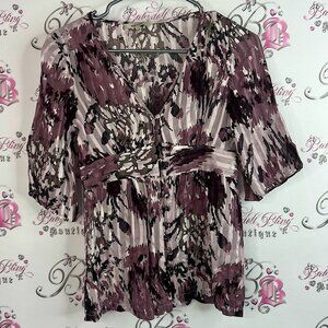RW&CO. Vneck camo style pattern Women's Multicolor Blouse